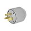 Arrow Hart Extra Heavy-DutyAuto Grip Plug, #12-4Awg 50A, 250V, Gray, 6-50P, 2-Pole 3-Wire, 5710N