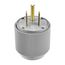 Arrow Hart Extra Heavy-DutyAuto Grip Plug, #12-4Awg 50A, 125V, Gray, 5-50P, 2-Pole 3-Wire, 5712N