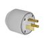 Arrow Hart Extra Heavy-DutyAuto Grip Plug, #12-4Awg 50A, 125V, Gray, 5-50P, 2-Pole 3-Wire, 5712N