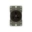 Receptacle, #12 -4 Awg, 30A, Flush, 125V, Back, Black, Nema 5-30R, 2-Pole 3-Wire, 5716N