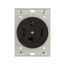 Receptacle, #12 -4 Awg, 30A, Flush, 125/250V, Back, Black, Nema 14-30R, 3-Pole, 4-Wire, 5744N
