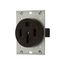 Receptacle, #12 -4Awg, 50A, Flush, 125/250V, Back, Black, Nema 14-50R, 3-Pole, 4-Wire, 5754N