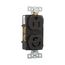 Safety Grip Locking Straight Blade Receptacle, #16-12 Awg 15A, 125V, Black, L5-15, 2-Pole 3-Wire, 5792