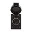 Arrow Hart Watertight Straight Blade Single Receptacle, #18-10 Awg 15A, Panel, 250V, Black, 60W49BK