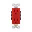 Arrow Hart Extra Heavy-Duty Industrial Duplex Receptacle, #14-10 Awg 15A 125V, Red, Duplex, 6262RD