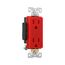 Arrow Hart Extra Heavy-Duty Industrial Duplex Receptacle, #14-10 Awg 15A 125V, Red, Duplex, 6262RD