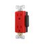 Arrow Hart Extra Heavy-Duty Industrial Duplex Receptacle, #14-10 Awg 15A 125V, Red, Duplex, 6262RD