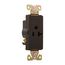 Heavy-Duty Industrial Grade Decorator Single Receptacle, #14-10 Awg 20A, 125V, Brown, 5-20R, 6350B