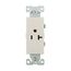 Heavy-Duty Industrial Grade Decorator Single Receptacle, #14-10 Awg 20A 125V, Ivory, 5-20R, Bulk, 6350V-BU