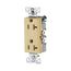 Heavy-Duty Industrial Duplex Receptacle, #14-10 Awg 20A 125V, Ivory, 5-20R, Duplex, Bulk, 6352V-BU