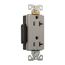 Arrow Hart Industrial Duplex Receptacle, #14-10 Awg 20A 125V, Gray, 5-20R, Duplex, 6362GY