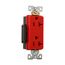 Arrow Hart Industrial Duplex Receptacle, #14-10 Awg 20A 125V, Red, 5-20R, Duplex, 6362RD