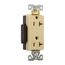 Arrow Hart Industrial Duplex Receptacle, #14-10 Awg 20A 125V, Ivory, 5-20R, Duplex, 6362V
