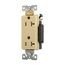 Arrow Hart Industrial Duplex Receptacle, #14-10 Awg 20A 125V, Ivory, 5-20R, Duplex, 6362V