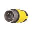 Corrosion Resistant Locking Plug, #12-6Awg, 50A, Marine, 125/250V, Yellow, Black, 3-Pole 4-Wire, 63CR65EX