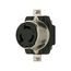 Corrosion Resistant Locking Receptacle, #12-6Awg 50A, Marine, 125/250V, Black, 3-Pole, 4-Wire, 63CR69