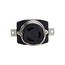Corrosion Resistant Locking Receptacle, #12-6Awg 50A, Marine 125V, Black, 2-Pole 3-Wire, 63CR70