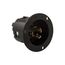 Safety Grip Locking Flanged Inlet, 20A, Commercial, 125/250V, Black, Single, 3-Pole, 4-Wire, 6405BK