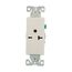 Heavy-Duty Industrial Decorator Single Receptacle, #14-10 Awg 20A, 250V, White, 5-20R, Bulk, 6450W-BU
