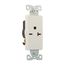 Heavy-Duty Industrial Decorator Single Receptacle, #14-10 Awg 20A, 250V, White, 5-20R, Bulk, 6450W-BU
