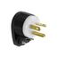 Arrow Hart Safety Grip Straight Blade Angled Plug, #18-12 Awg 20A 125V, 2-Pole 3-Wire, 1-1/2", 6765HG