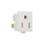 Panel Mount/Snap-In Single Receptacle, #14-12 Awg 15A, Snap-In 125V, Quick Connect, 67W-BU