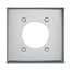 2-Gang 2.15" Dia. Arrow Hart Surface Mount Receptacle, Steel - Silver