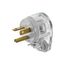 Arrow Hart Safety Grip Straight Blade Angled Plug, #18-12 Awg 20A 125V, Clear, 2-Pole 3-Wire, 6865HGC