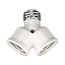 Lampholder Socket Adapter, One Socket To 2 Sockets, Polarized, 250V, Medium Base, White, 660W, 700W-BOX