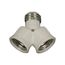 Lampholder Socket Adapter, One Socket To 2 Sockets, Polarized, 250V, Medium Base, White, 660W, 700W-BOX