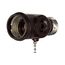 1 Socket To 1 Socket Socket Adapter w/ 2 250W Nema 1-15R Outlets, Pull Chain Switch, 125V, Brown, 718B-BOX