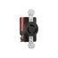 Safety Grip Locking Receptacle, #14-8 Awg, 20A, 125/250V, Black, Single, 3-Pole, 3-Wire, 7310B