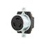 Locking Receptacle, #10-6Awg, 50A, 600 Vac, 250Vdc, Back Wiring, Black, Single, 3-Pole, 4-Wire, 7379