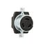 Locking Receptacle, #10-6Awg, 50A, 600 Vac, 250Vdc, Back Wiring, Black, Single, 3-Pole, 4-Wire, 7379