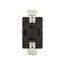 Safety Grip Locking Receptacle, #14-8 Awg, 20A, 120/208V, Black, Single, 4-Pole, 4-Wire, 7410B