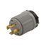 Safety Grip Locking Plug, #16-12 Awg, 20A, 120/208V, Back Wiring, Gray, 4-Pole, 4-Wire, 7411C
