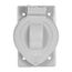 Die Cast Aluminum Single Receptacle Cover, Self-Closing, 3.3" Dia. Hole, Surface Mount, 7420C