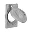Die Cast Aluminum Single Receptacle Cover, Self-Closing, 3.3" Dia. Hole, Surface Mount, 7420C