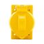 Single Receptacle Cover, Self-Closing, 1.38-1.56" Face Dia., Surface Mount, Yellow Receptacle, 7420CR