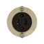 Safety Grip Locking Flanged Outlet, #16-12 Awg, 15A, 125V, Black, Midget, Ml1, 2-Pole, 2-Wire, 7468
