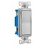 Decorator Switch, 15A, 120/277V, Back Push Wiring, Slvr Gran, Four-Way 752759, 7504SG-K-L