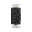 Locking Receptacle, #14-10 Awg, 10A, 15A, 125/250V, Black, Duplex, 3-Pole, 3-Wire, 7580
