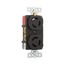 Locking Receptacle, #14-10 Awg, 10A, 15A, 125/250V, Black, Duplex, 3-Pole, 3-Wire, 7580