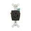 Safety Grip Locking Receptacle, #14-10 Awg, 10A, 15A, 125/250V, Black, Single, 3-Pole, 3-Wire, 7582