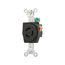 Safety Grip Locking Receptacle, #14-10 Awg, 10A, 15A, 125/250V, Black, Single, 3-Pole, 3-Wire, 7582