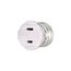Lampholder Socket Adapter, 1 Socket To 1 125V Nema 1-15R Outlet, 125V, White, Nema 1-15R, 660W, 758W-BOX