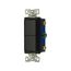 Commercial Combo Switch, Auto-Grnd, #14-#12 Awg 15A, Resi, 120/277V, Rocker, Black, 7728BK-BOX