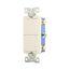 Commercial Combo Switch, Auto-Grnd, #14-#12 Awg 15A, Resi, 120/277V, Rocker, Light Almond, 7728LA-SP