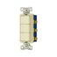 Commercial Combo Switch, Auto-Grnd, #14-#12 Awg 15A, Resi, 120/277V, Rocker, Almond, 7729A-SP