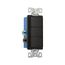 Commercial Combo Switch, Auto-Grnd, #14-#12 Awg 15A, Resi, 120/277V, Rocker, Black, 7729BK-BOX